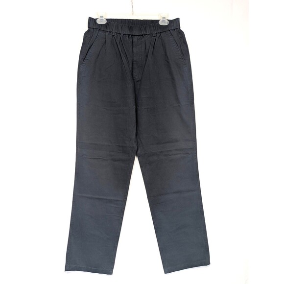 Soojun Mens Cotton Relaxed Fit Full Elastic Waist Twill Pants Size 34x32 Blue - Picture 1 of 6